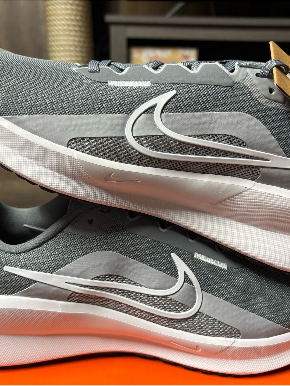 Nike Gray and White Men's Running Sneakers
